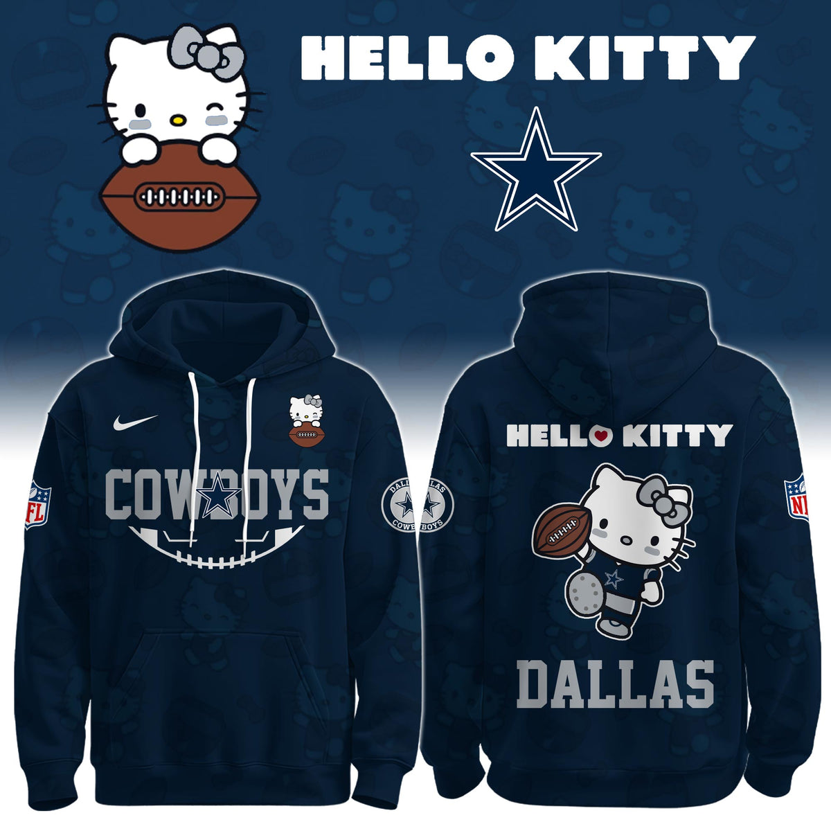.DAL Cowboys Special Hello Kitty Limited Edition Hoodie