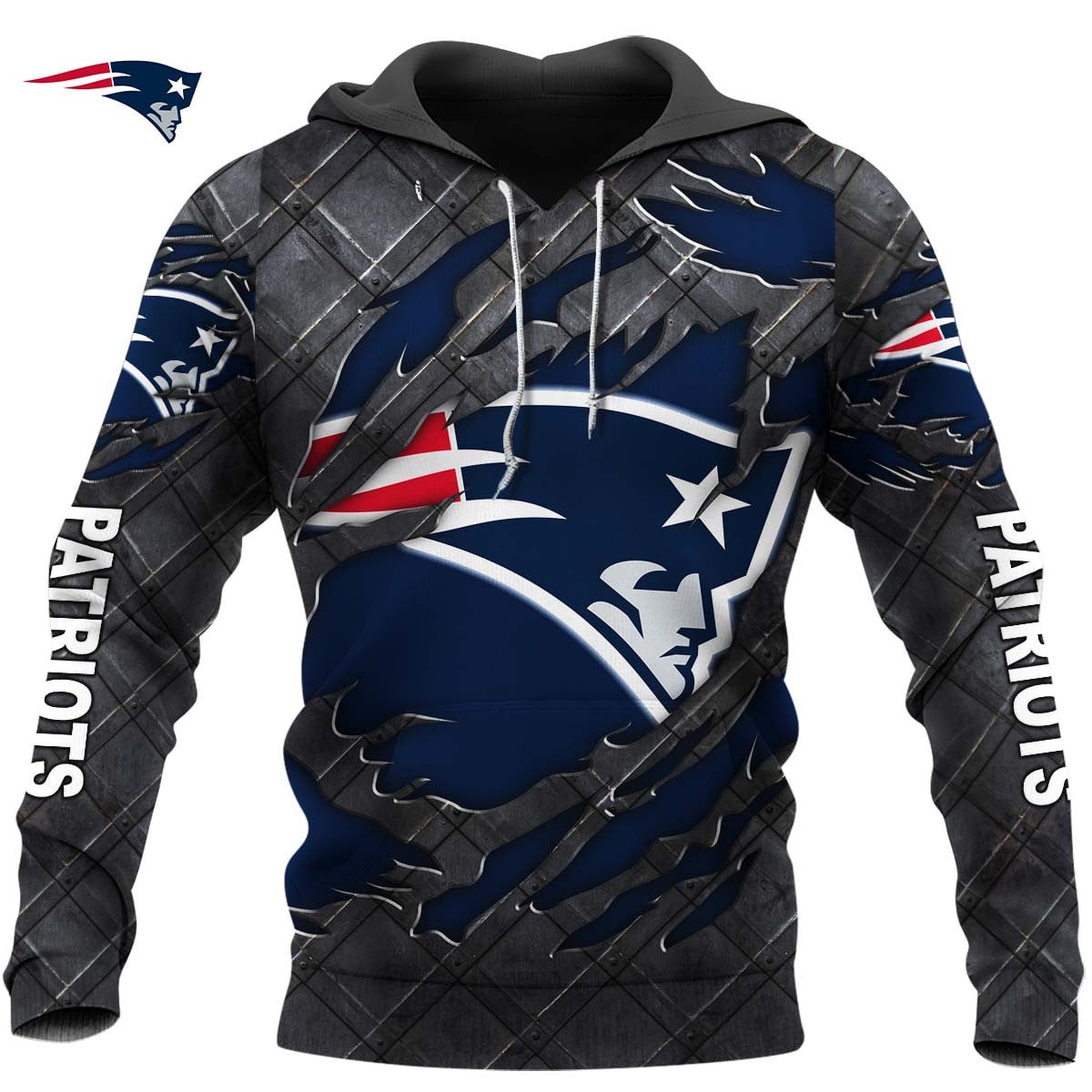 New England Patriots Black Metal Design Shirt
